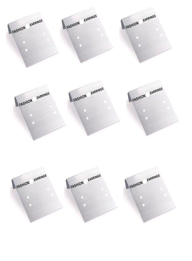 ST logo 100 Pcs Plastic Jewelry Earring Display Cards Ear Stud Plastic Earring Card Holder, Jewelry Organizer, Jewelry Packaging, DIY Holder, (Silver) - Image 2